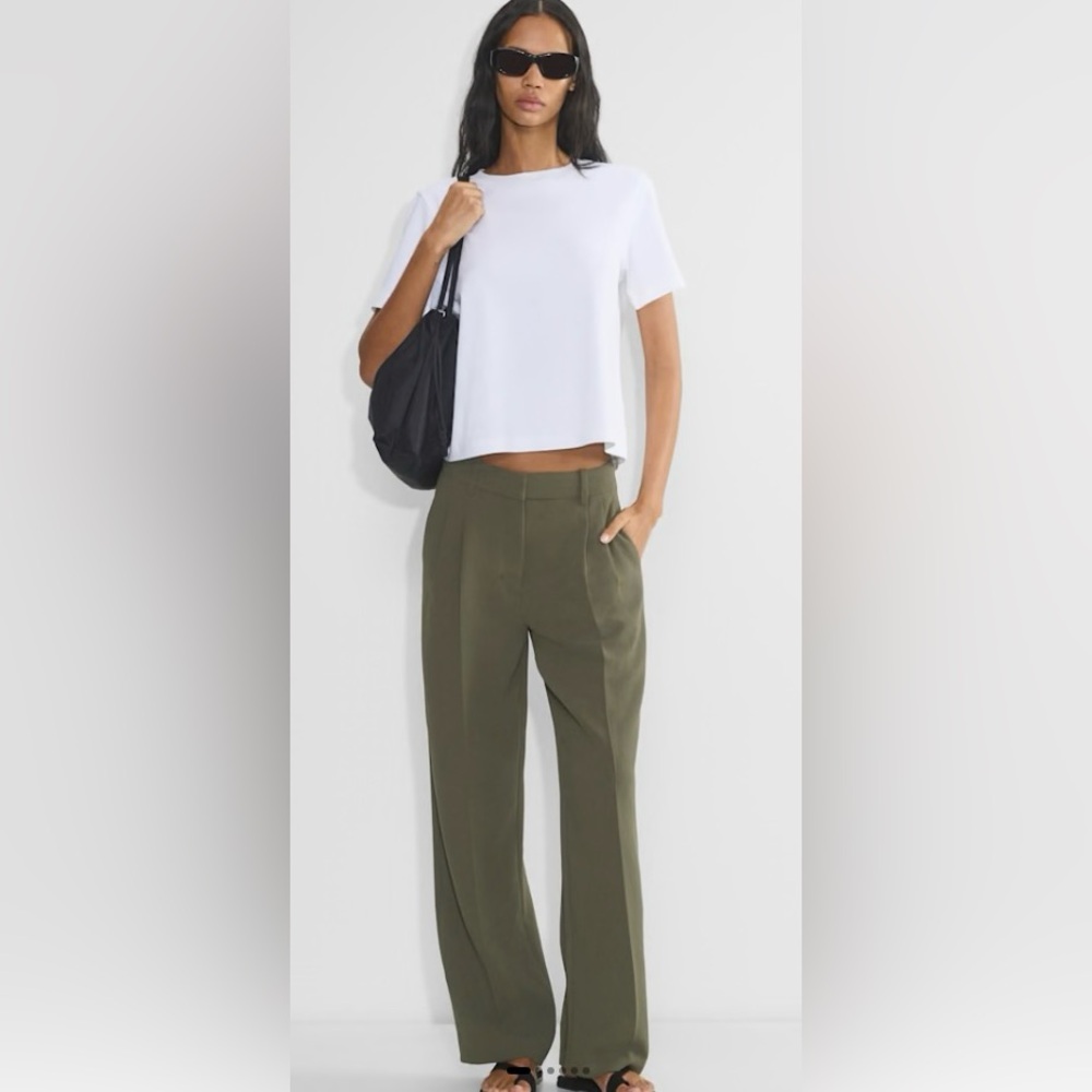 Aritzia Effortless Pants Dark Olive Inseam 30”